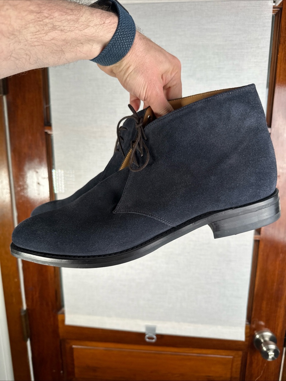 Charles Tyrwhitt Blue Suede Harwood Chukka Boots Leather Lace-Up Men’s US 13
